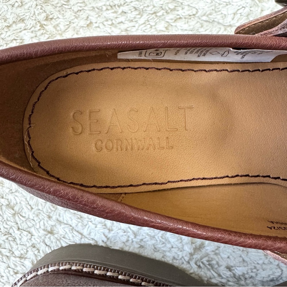 Seasalt Cornwall Tresmeer Woven Brown Leather Fisherman Shoes Size 38 - Picture 7 of 9